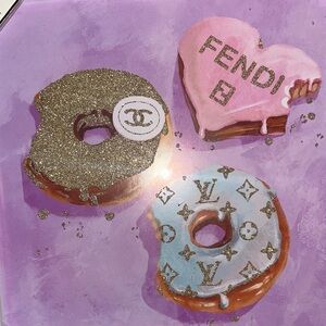 Designer Fashion Glass Framed Donut Art Print